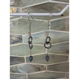 Women's Earrings Silver and Blue
